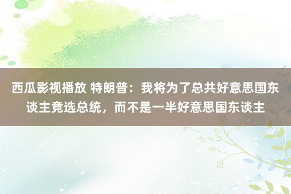 西瓜影视播放 特朗普：我将为了总共好意思国东谈主竞选总统，而不是一半好意思国东谈主