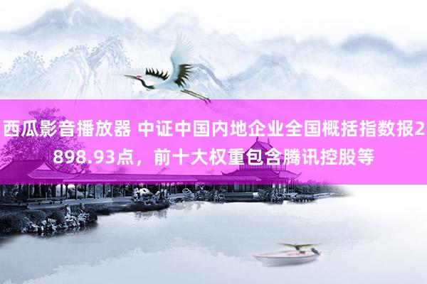 西瓜影音播放器 中证中国内地企业全国概括指数报2898.93点，前十大权重包含腾讯控股等