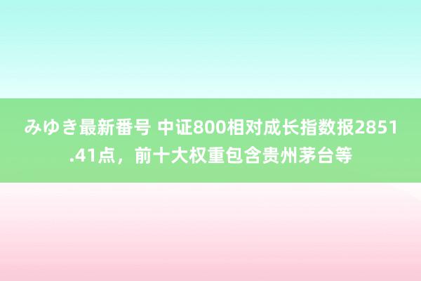 みゆき最新番号 中证800相对成长指数报2851.41点，前十大权重包含贵州茅台等