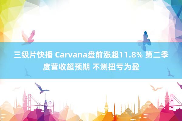 三级片快播 Carvana盘前涨超11.8% 第二季度营收超预期 不测扭亏为盈