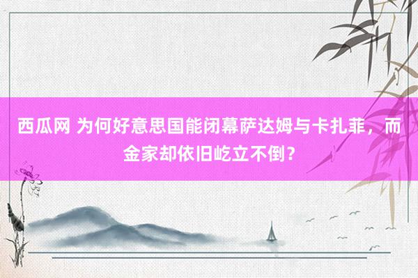 西瓜网 为何好意思国能闭幕萨达姆与卡扎菲，而金家却依旧屹立不倒？