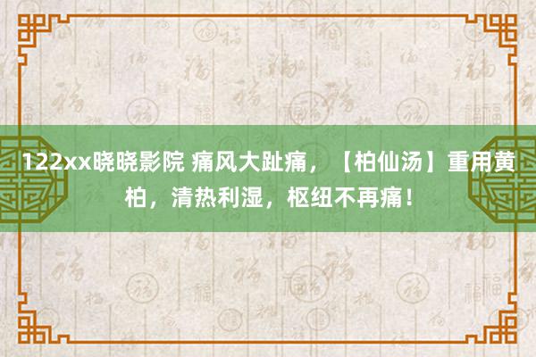 122xx晓晓影院 痛风大趾痛，【柏仙汤】重用黄柏，清热利湿，枢纽不再痛！