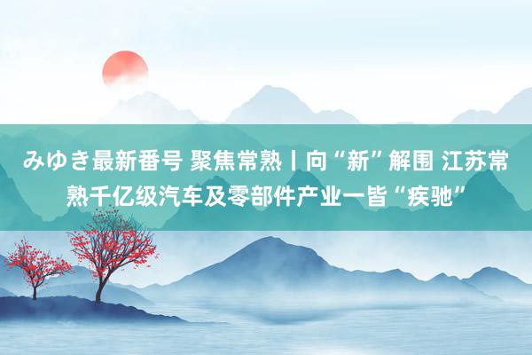 みゆき最新番号 聚焦常熟丨向“新”解围 江苏常熟千亿级汽车及零部件产业一皆“疾驰”